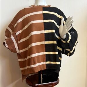 Cherry Cloth Brown and Black Oversized Dolman Sleeve sweatshirt